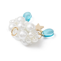 Подвески из перламутрового стекла с бусинами из жемчуга PALLOY-MZ01101-02