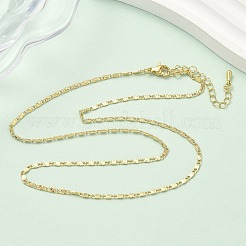 Ожерелья из текстурированной овальной цепочки из латуни толщиной 2 мм NJEW-P339-01A-G