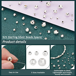 40 шт. 5 стиля 925 серебряные бусины-разделители STER-PH0001-70