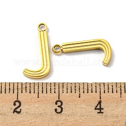 304ステンレスペンダント  文字チャーム  文字J  14.5x7x1.5mm  穴：1.6mm&nbsp;STAS-L022-022G-J