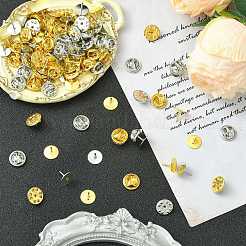 50 шт. 2-х цветный латунный значок на лацкан с бабочкой на спине&nbsp;KK-CJ0002-54