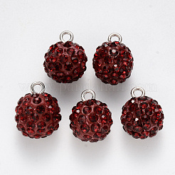 Подвески со стразами из полимерной глины RB-N051-07