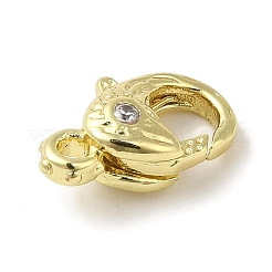 Латунный микро pave прозрачный кубический цирконий лобстер KK-K371-11B-G