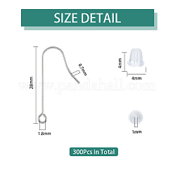 300 шт. крючки для сережек из хирургической нержавеющей стали 316 STAS-DC0011-38