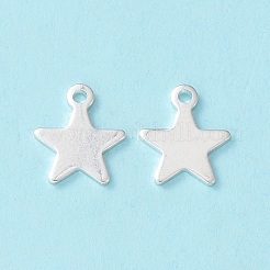 304ステンレススチールチャーム  スター  銀  10x8x0.8mm  穴：1.4mm&nbsp;X-STAS-L234-069S