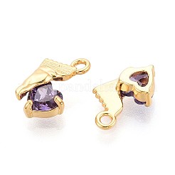 Латунные микро проложить кубического циркония подвески KK-N263-96A-G