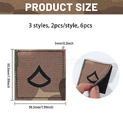6 Stück 3 Stile Polyester Epaulette Camouflage&nbsp;PATC-FH0001-27B
