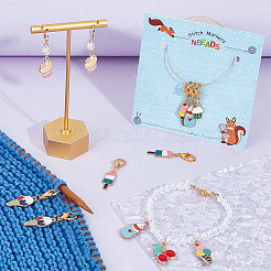 Подвесные маркеры петель с замком из сплава эмали HJEW-AB00170