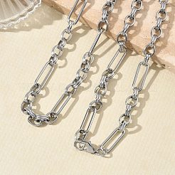 Set aus Büroklammer- und Rolokette sowie Armband aus Edelstahl 304&nbsp;SJEW-D091-02P