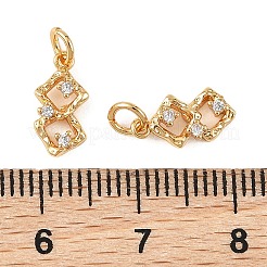 Breloques en laiton Shegrace avec micro-pavé de zircone cubique transparente&nbsp;XGRQ4N318-728G