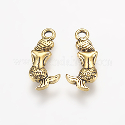 Тибетском стиле сплава русалка подвески&nbsp;TIBEP-5402-AG-FF