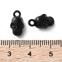 合金ペンダント  スカルヘッドチャーム  ブラック  13x7x6.5mm  穴：1.6mm&nbsp;FIND-L020-006EB