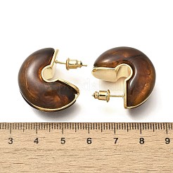 Boucles d'oreilles à tige en laiton en forme de C&nbsp;EJEW-A121-10G-01