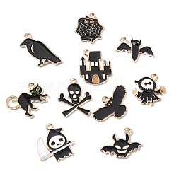 30pcs 15 Arten Halloween-Thema-Legierungs-Emaille-Anhänger&nbsp;ENAM-CJ0006-44