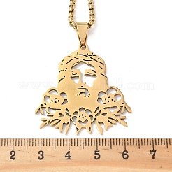 Кулоны с изображением Иисуса из нержавеющей стали 201&nbsp;LS-NJEW-H065-01G