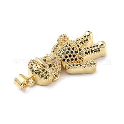 Латунные микро проложить кубического циркония подвески KK-P233-01G