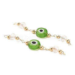 Лэмпворк сглаза ручной работы со стеклом соединители звеньев из бисера ручной работы&nbsp;KK-M266-09G-03