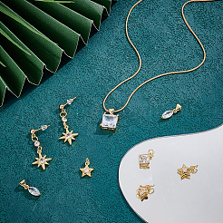 12 шт. 6 стиля латунных подвесок с кубическим цирконием KK-BC0013-60