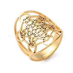 Регулируемое кольцо из нержавеющей стали 304 «Звезда Давида» RJEW-P037-05G