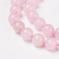 Naturel rose de perles de quartz colliers&nbsp;NJEW-F138-8mm-05