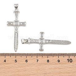 Pendentifs en laiton zircon cubique transparent&nbsp;CU-CBADC6C-03P
