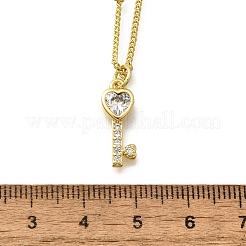 Латунные прозрачные кубические циркониевые подвески ожерелья для женщин NJEW-A039-02D-G