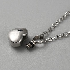 Anlaufgeschützte Urnen-Asche-Halsketten aus 304 Edelstahl&nbsp;LS-NJEW-WH20001-03P