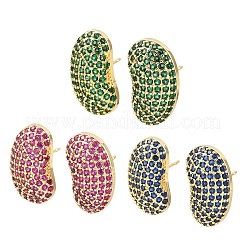 Ottone micro spianare orecchini zirconi&nbsp;EJEW-K324-09G