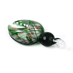 Ручной серебряная фольга Lampwork большие кулоны&nbsp;FOIL-N031-01E