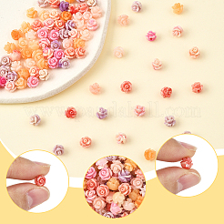 100 шт. 5-х цветные резные бусины из синтетического коралла&nbsp;CORA-SP0001-13