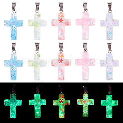 15 шт. подвески из светящейся смоляной пайетки&nbsp;RESI-TA0004-20B