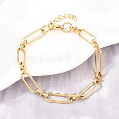 Schmucksets aus Büroklammerketten aus Edelstahl 304 (Armband & Halskette)&nbsp;SJEW-L199-02G
