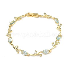 Armbänder aus Messing und Glas mit Blumengliedern&nbsp;KK-CBA7DFA-01G-08