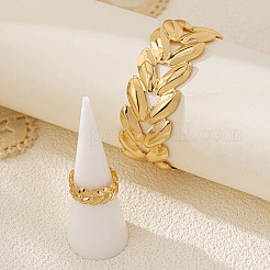 Комплект из браслета-манжеты и колец-манжет из пшеничного сплава&nbsp;FS-WG1F87C-01