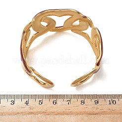 304 Edelstahl Emaille Manschette Armreifen für Damen&nbsp;LS-BJEW-F518-03A-G