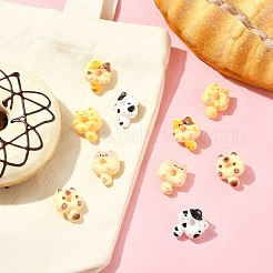 10 spilla da bavero in resina a forma di ciambella a forma di gatto dei cartoni animati&nbsp;JEWB-CJ0003-07