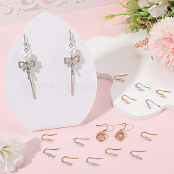 20 шт. 2 стиля крючков для сережек из нержавеющей стали 304 со стразами&nbsp;STAS-BBC0007-16B