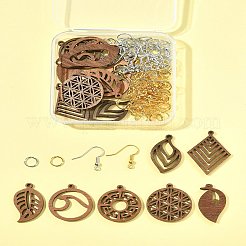 Наборы для изготовления висячих сережек в форме листьев своими руками DIY-FS0008-63B