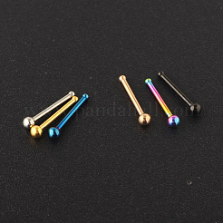 304ステンレススチールラウンドボールノーズボーンリング  虹色  7mm  ピン：0.8mm  ヘッド：2mm&nbsp;WG2C4E4-05