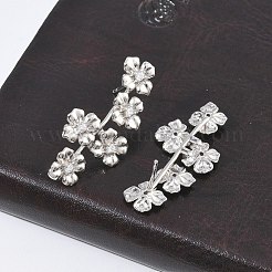 Ohrstecker aus Messing mit Mikropavé-Zirkonia für Damen&nbsp;EJEW-A167-24P