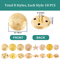 8 стиль пуговицы из латуни и сплава на ножке BUTT-PH0001-32B