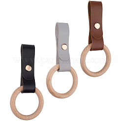 3шт. 3-х цветный держатель для полотенец из искусственной кожи&nbsp;HJEW-CN0001-36