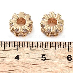 Perle di zirconi cubici trasparenti in micro pavè di ottone&nbsp;KK-U028-29G