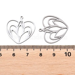 Pendentifs creux en acier inoxydable 201&nbsp;STAS-B135-03P