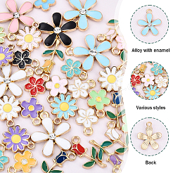 20 шт. 5 стиля случайных цветов эмалевые подвески из сплава&nbsp;ENAM-YW0004-79A