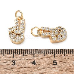 Pendenti in zirconi cubici trasparenti in micro pavè di ottone&nbsp;CU-CBA3F77-06G