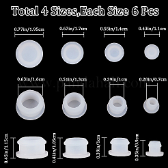 24種類のスタイルシリコンボトルシールプラグ4個  再利用可能な交換用ボトルストッパー  ホワイト  11~19.5x9~11.5mm  ピン：7~16mm  6個/スタイル&nbsp;AJEW-GF0008-11B