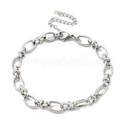 Браслеты из овальных звеньев из нержавеющей стали 304 для мужчин и женщин BJEW-D042-45P