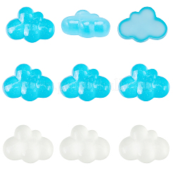 40 Stück 2 Farben leuchtende transparente Harz-Cabochons&nbsp;RESI-SC0006-59