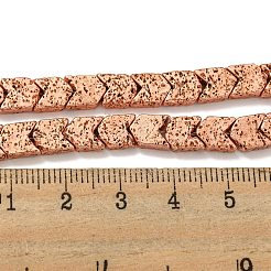 Fili di perle di roccia lavica naturale elettrodeposta&nbsp;G-I360-X02-03